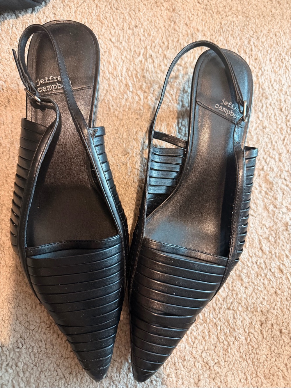 Jeffrey Campbell Black Pointed Slingback Sandals - Picture 2 of 2